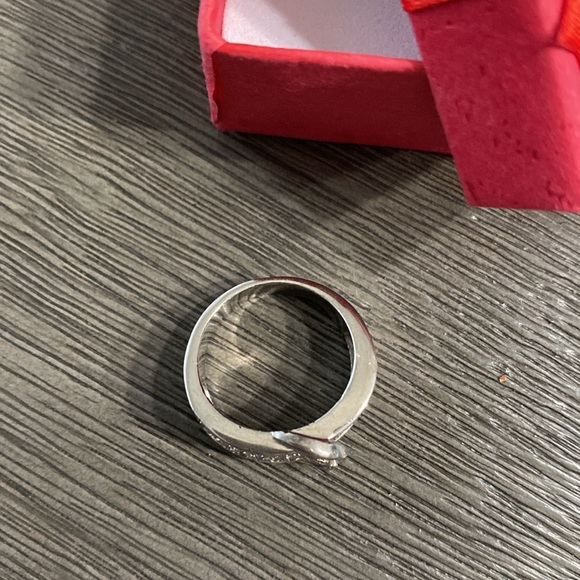 Silver Rhinestone Belt Style Ring Size 8.25” - Picture 6 of 10